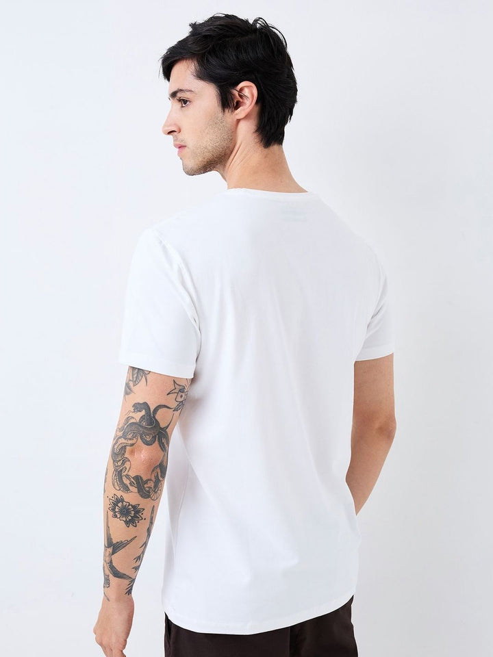 SPYKAR Men Typography Printed Round Neck Cotton Slim Fit T-shirt