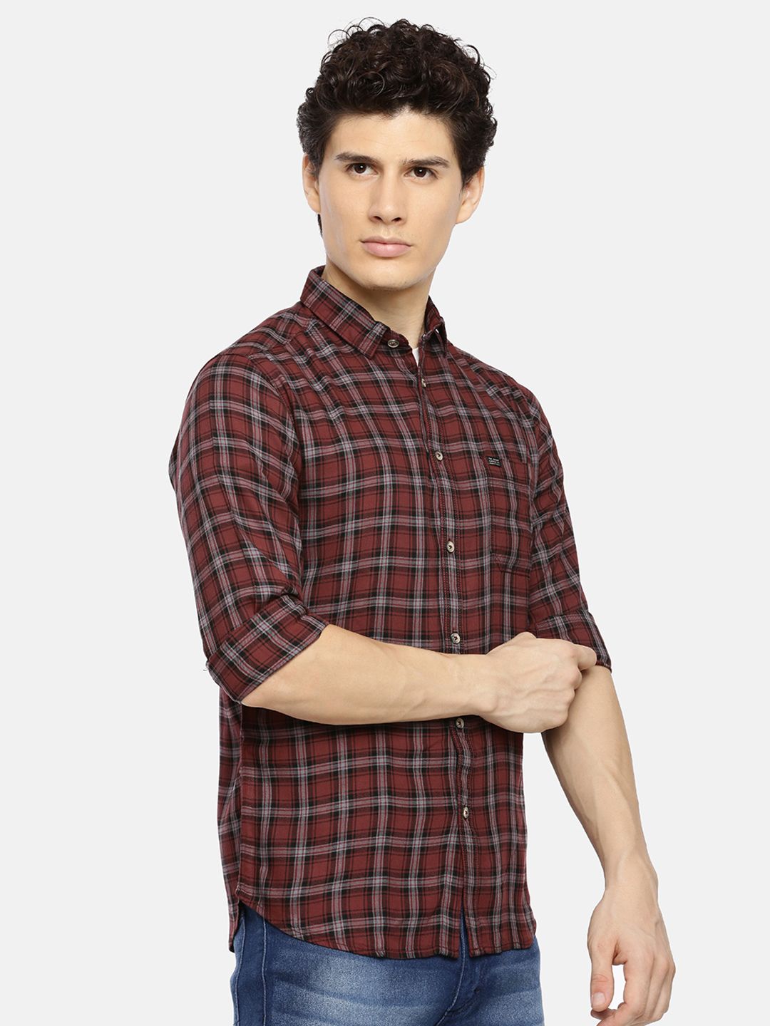 The Indian Garage Co Slim Fit Checked Casual Shirt