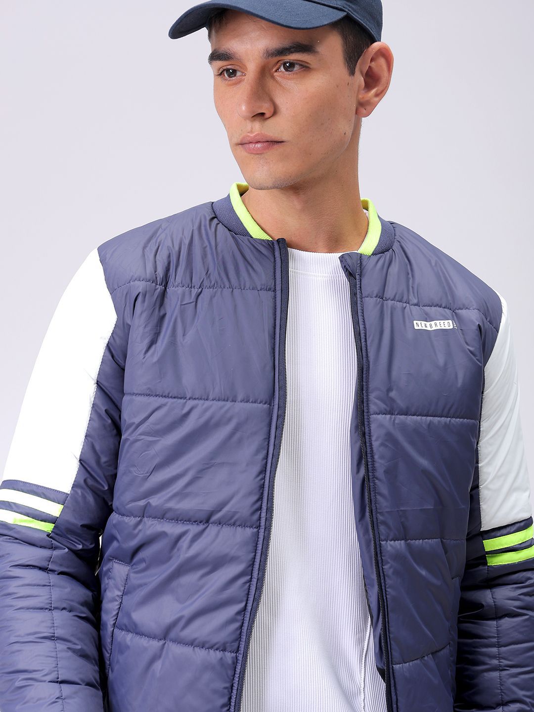 The Indian Garage Co Men Stand Collar Solid Casual Padded Jacket