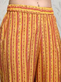 Vishudh Striped Shirt Collar Tunic With Trouser
