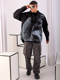 The Indian Garage Co Men Anime Printed Cotton Oversized Boxy Streetwear Shirt