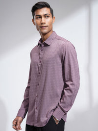 HIGHLANDER Men Slim Fit Spread Collar Textured Solid Casual Shirt