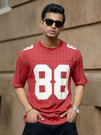 Powerlook Varsity Printed Drop-Shoulder Sleeves T-shirt