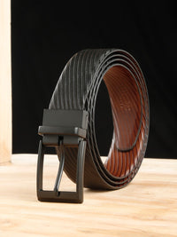 Teakwood Leathers Men Textured Leather Reversible Formal Belt