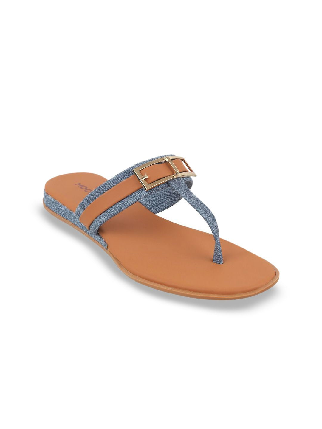 Mochi Women T-Strap Flats with Buckles