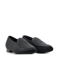 Monkstory Hand-Beaded Slip-ons - Black
