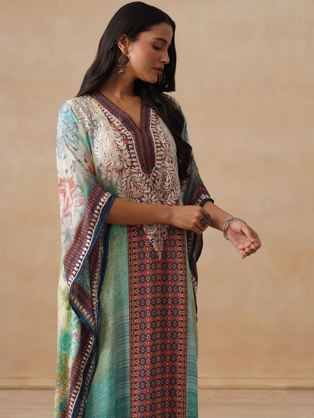 Rumah Chikankari Wanita Bercetak Chikankari Crepe Kurta