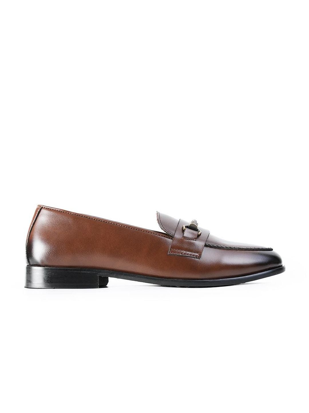 Monkstory Men Jalinan-Bit Horsebit Loafers Berwarna Perang