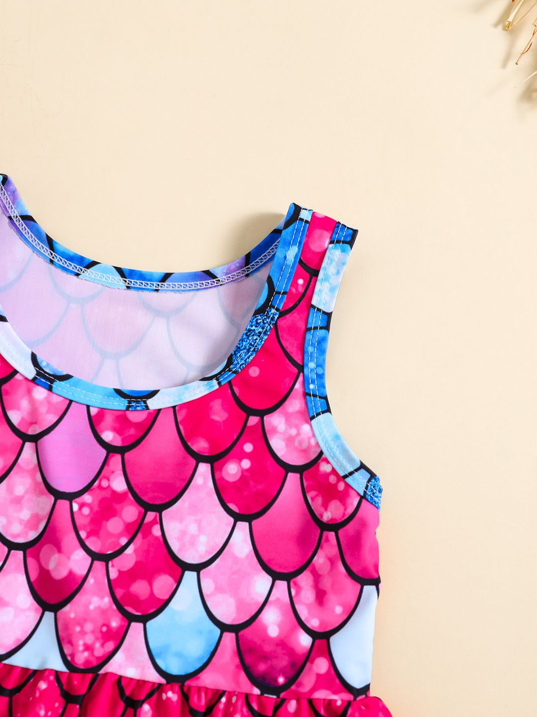 YK Girls Printed Top & Shorts Swim Set