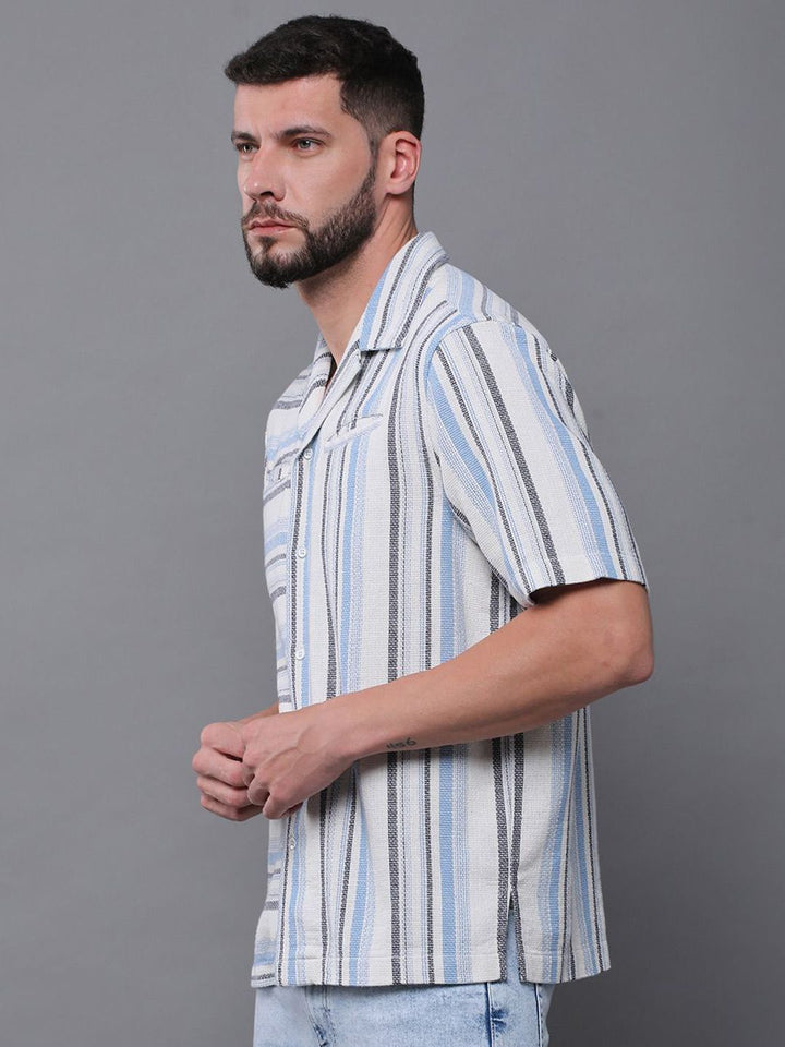 Difference of Opinion Men Standard Opaque Striped Casual Shirt