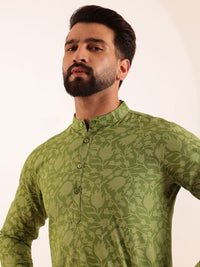 Anouk Floral Printed Mandarin Collar Short Kurta