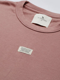 Mr Bowerbird Men Mauve Pure Cotton Philosophy Crew Neck Oversized Pure Cotton T-shirt