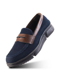 MONKSTORY Gravity Lift Supreme Comfort Mesh Slip-On Sneakers - Navy & Brown