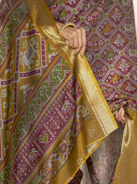 Kalini Motif Etnik Zari Silk Blend Patola Saree