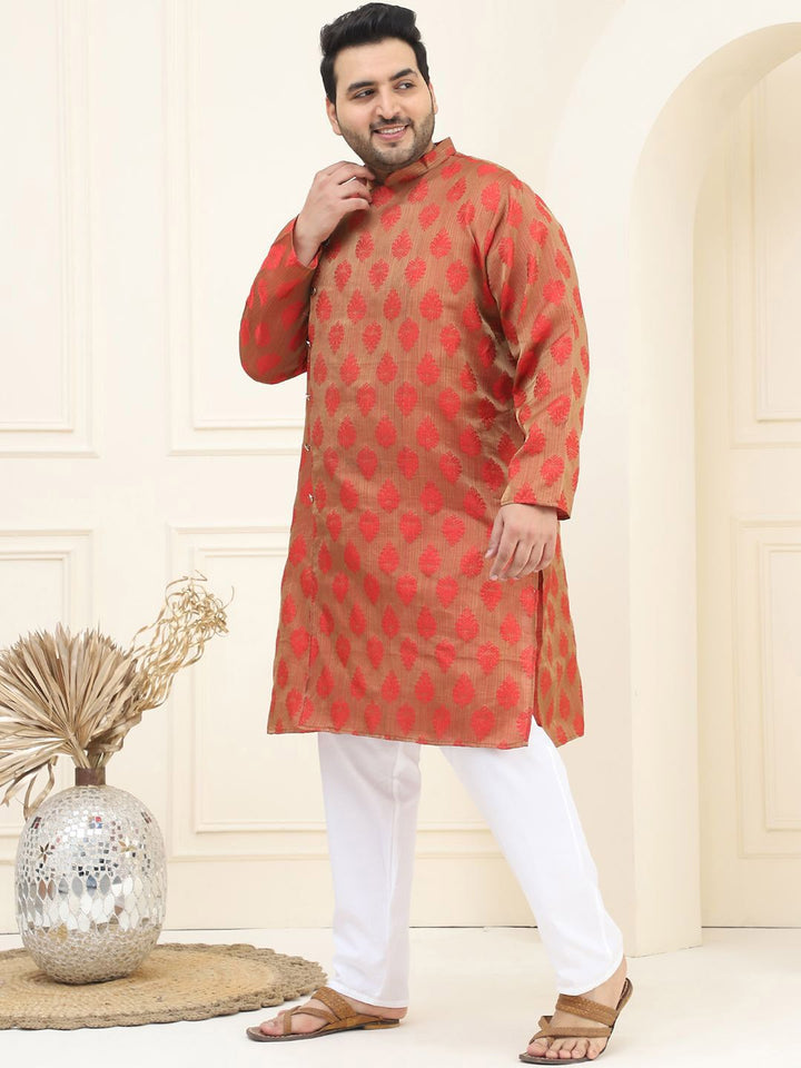 SOJANYA PLUS Plus Size Ethnic Motifs Embroidered Thread Work Kurta with Pyjama