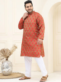 SOJANYA PLUS Plus Size Ethnic Motifs Embroidered Thread Work Kurta with Pyjama
