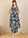Indo Era Women Printed Regular Pure Cotton Kurta with Trousers