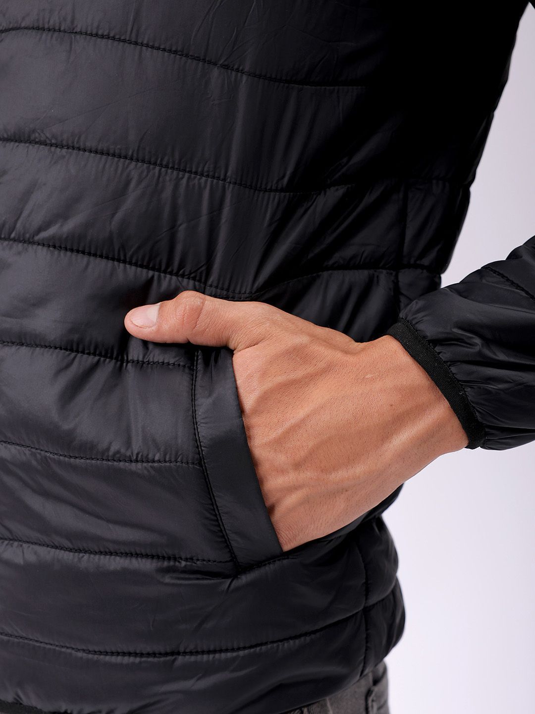 The Indian Garage Co Men Zip-Front Puffer Jacket with Detachable Hood