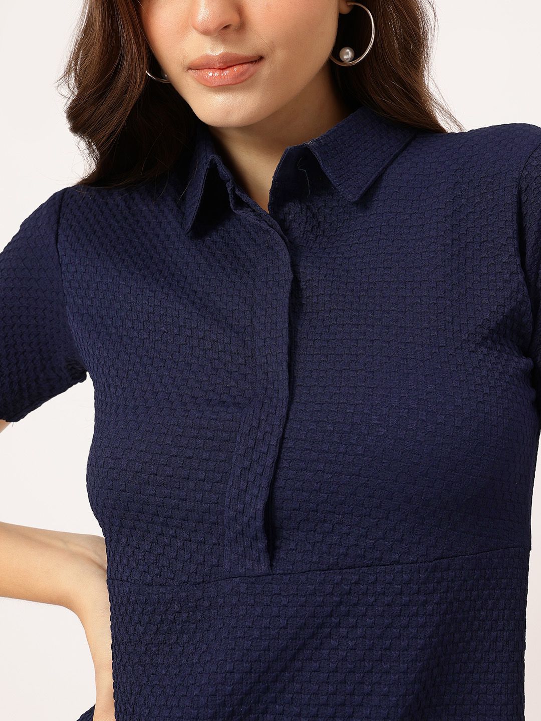 DressBerry Elevated Glam Textured Mini T-shirt Dress
