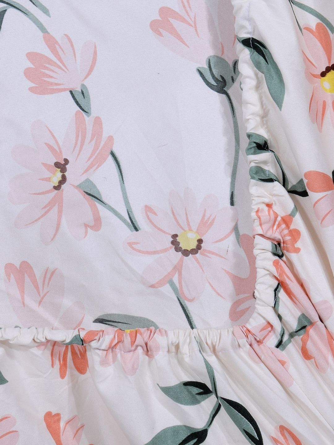 Myntra Elegant Homes White 300 TC Fitted King Cadar Katil Halus & 2 Sarung Bantal-250X225 sm