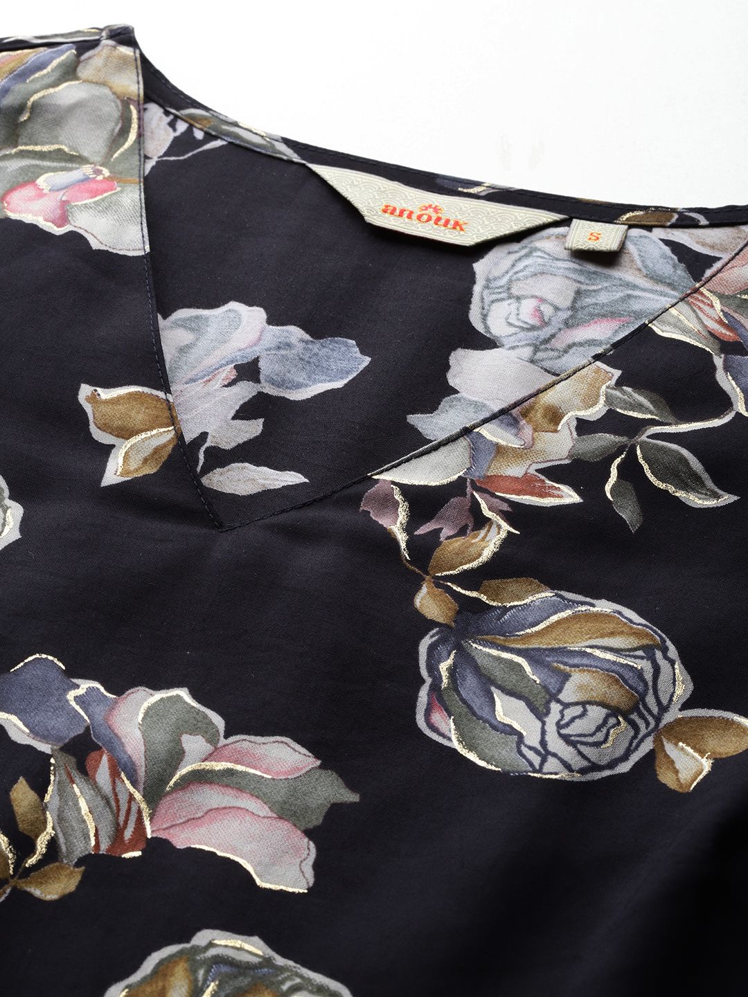 Anouk Floral Print Straight Kurta