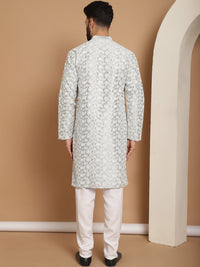 Anouk Floral Embroidered Regular Thread Work Kurta With Churidar