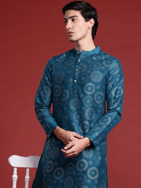 Anouk Geometric Printed Mandarin Collar Straight Kurta