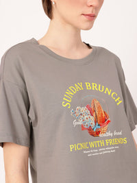 DressBerry Urban Chic Printed Boxy Fit T-shirt