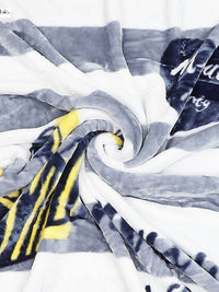 Monte Carlo White & Grey Striped Mild Winter 600 GSM Single Bed Blanket