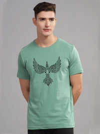 ADRO Men Printed Raw Edge T-shirt
