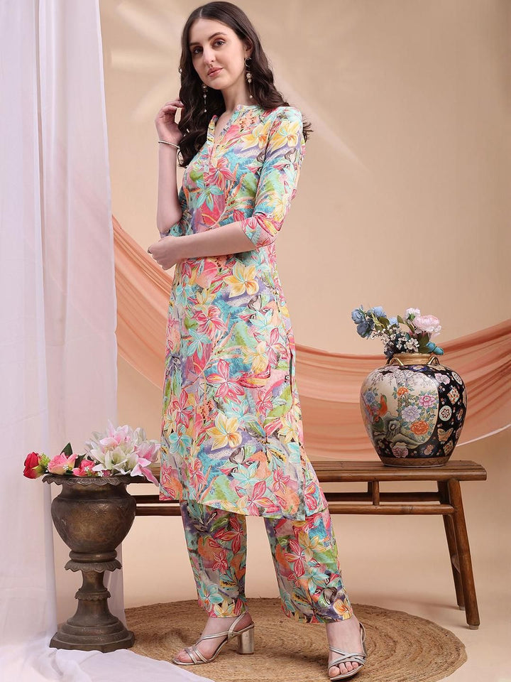 KALINI Women Blue Viscose Rayon Kurta Sets