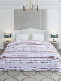 Monte Carlo White & Brown Ethnic Motifs Mild Winter 210 GSM Double Bed Duvet