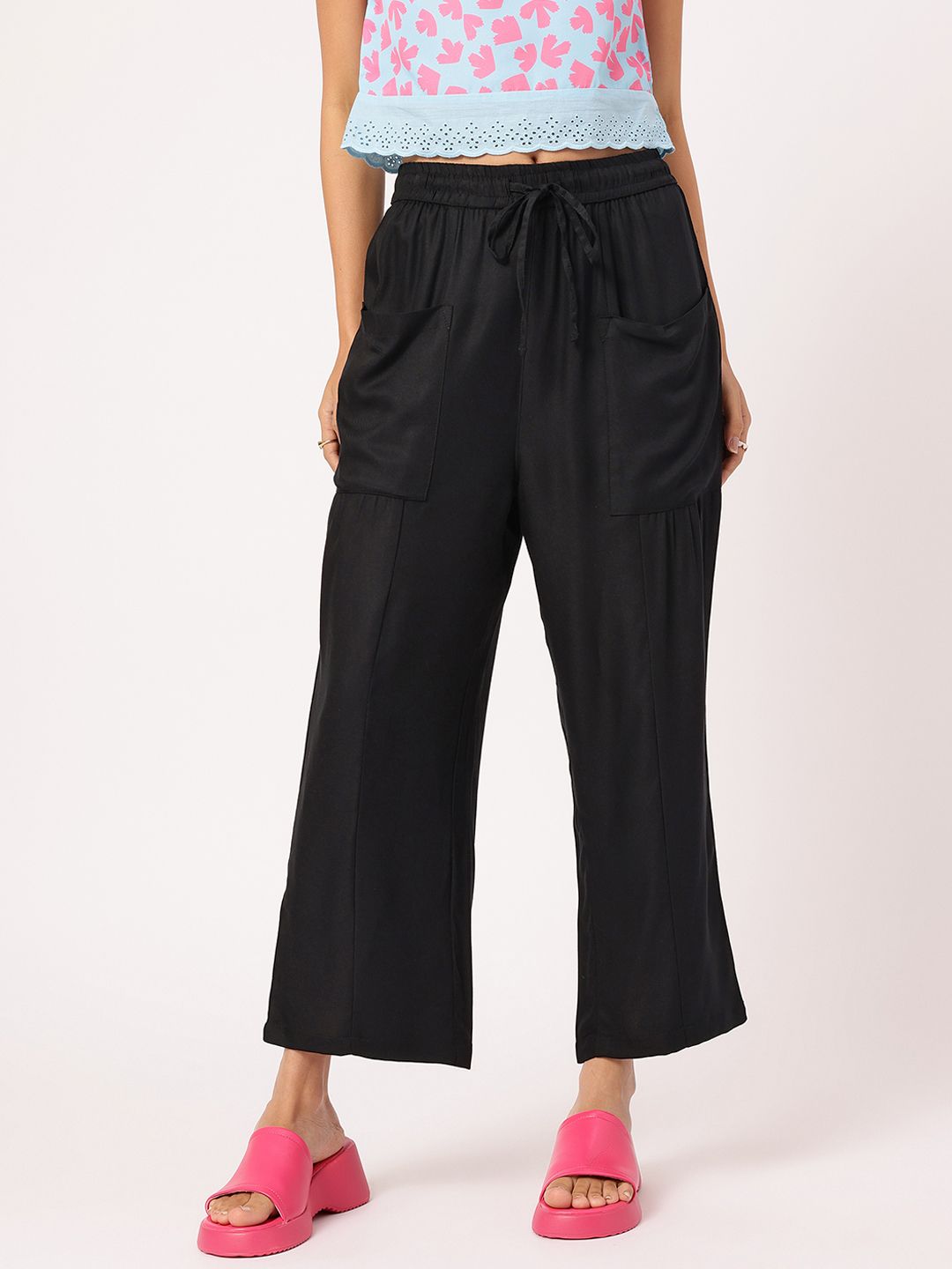 DressBerry Women Cozy Classics Relaxed Fit Trousers with Box Pockets