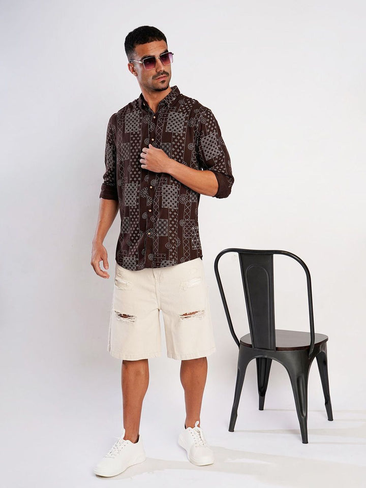 Bene Kleed Abstract Printed Casual Shirt