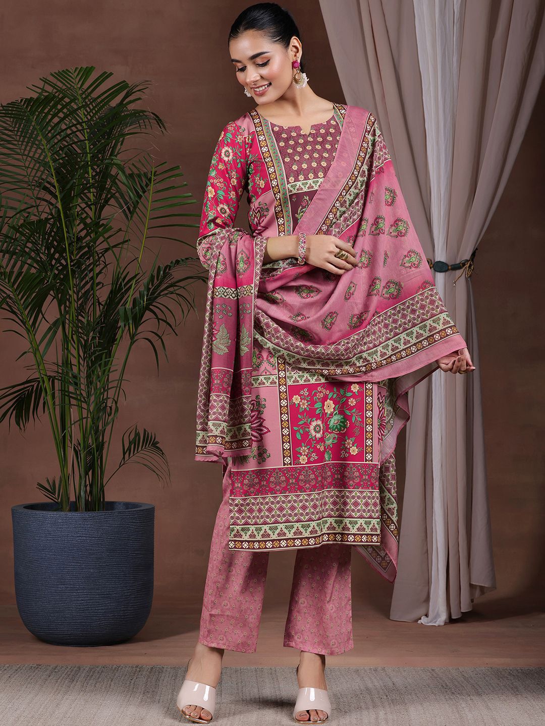 Libas Ethnic Motifs Printed Kurta with Trousers & Dupatta