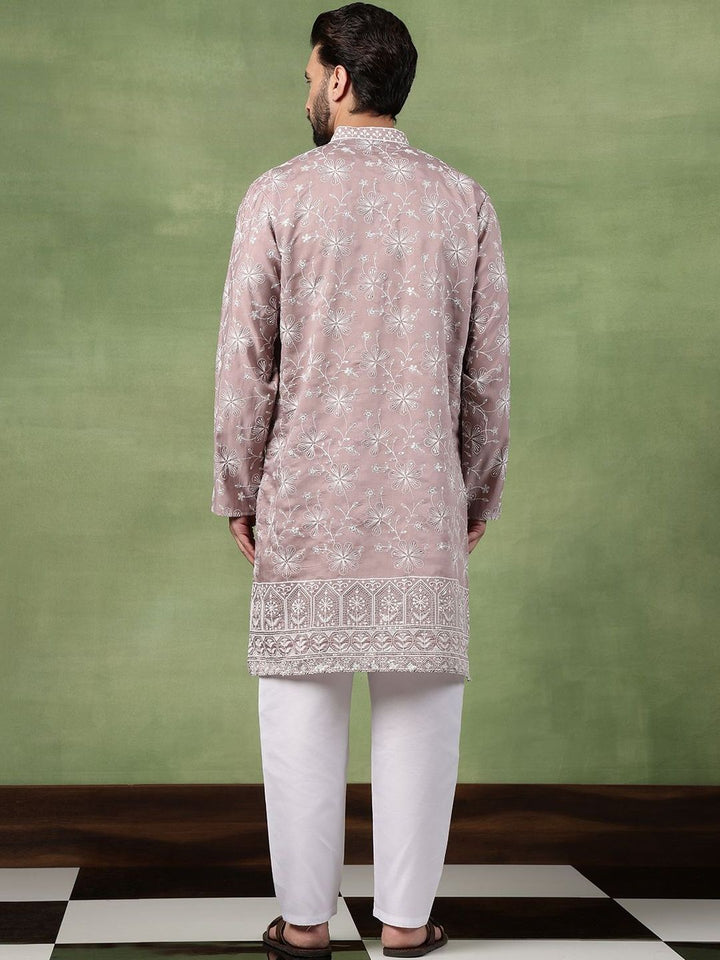 SOJANYA Men Floral Embroidered Thread Work Kurta
