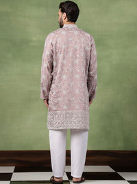 SOJANYA Men Floral Embroidered Thread Work Kurta