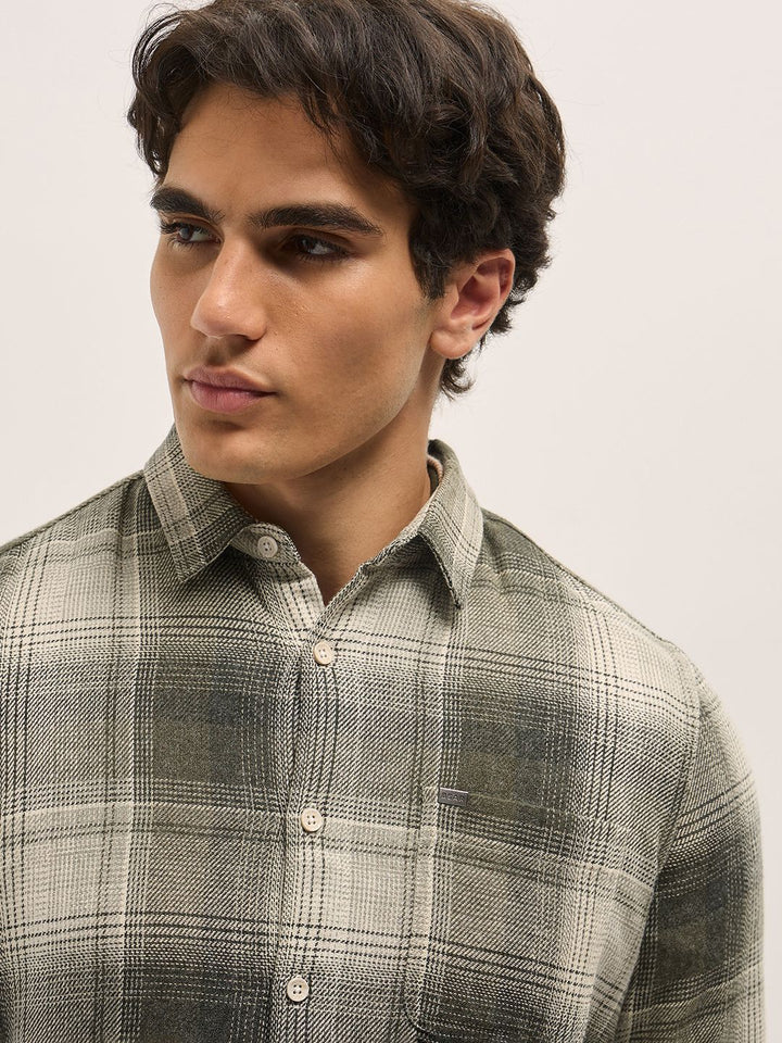 THE BEAR HOUSE Men Slim Fit Opaque Checked Casual Shirt