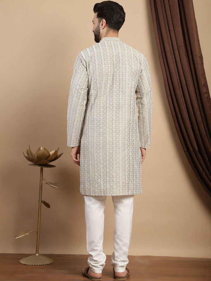 Anouk Embroidered Regular Thread Work Pure Cotton Kurta & Churidar