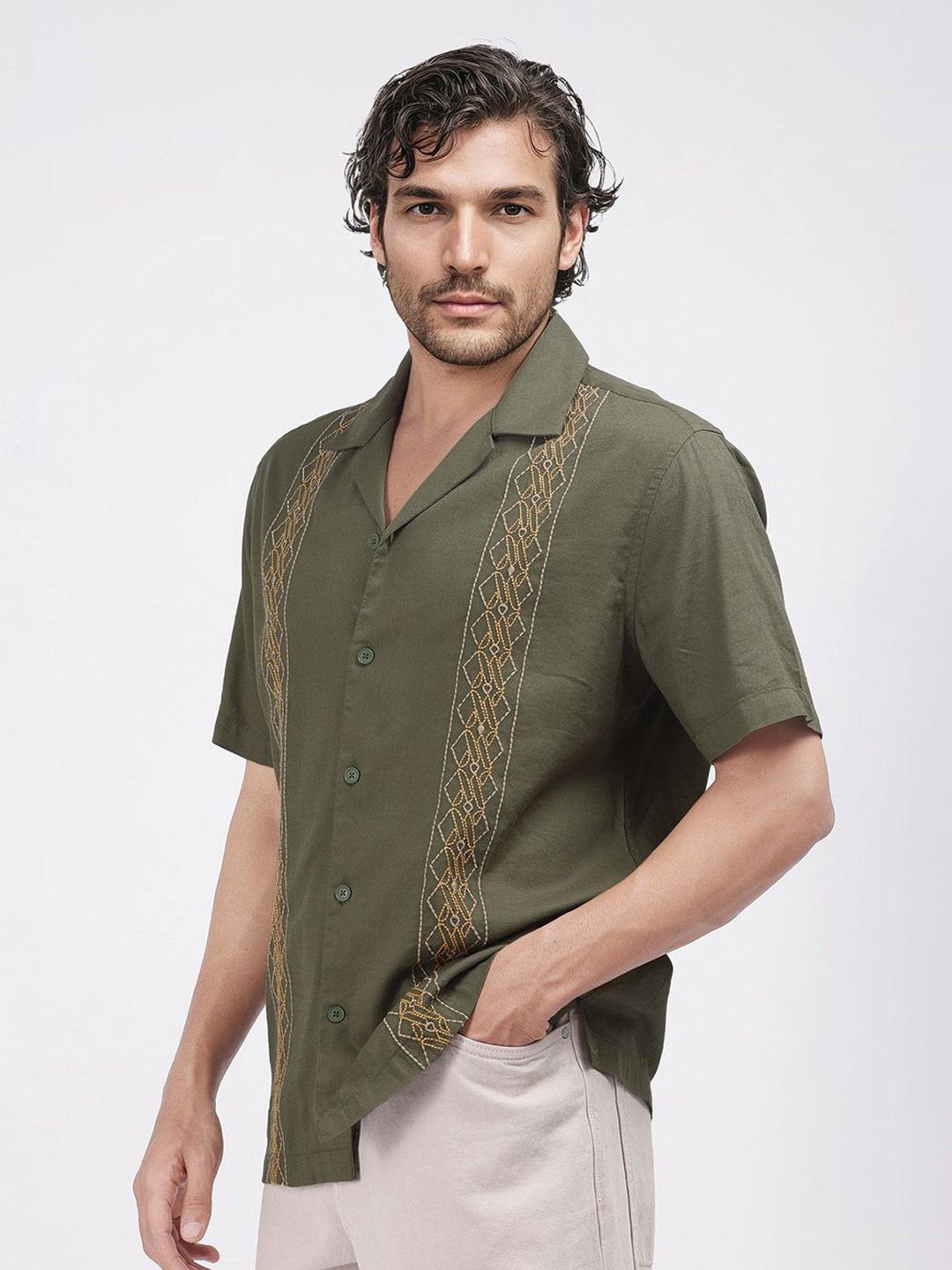 RARE RABBIT Men Comfort Opaque Casual Shirt