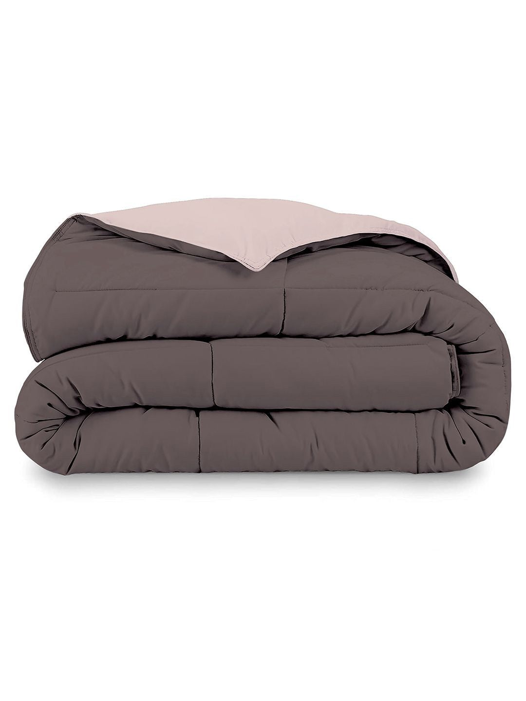 Story@home Browm & Beige Solid Reversible 240 GSM Heavy Winter Double Bed Comforter