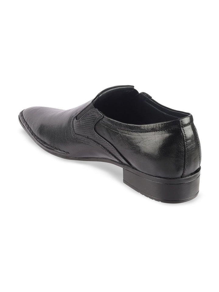 Metro Men Textured Formal Slip On Shoes