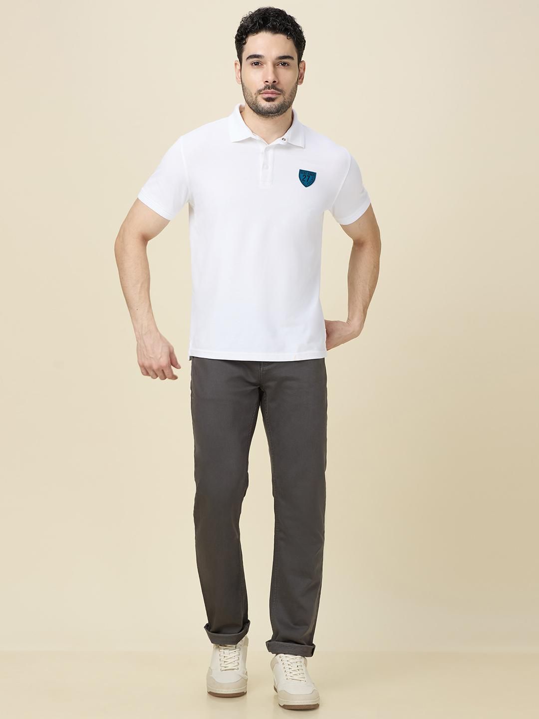 Being Human Men Solid Polo Collar Cotton Slim Fit T-shirt