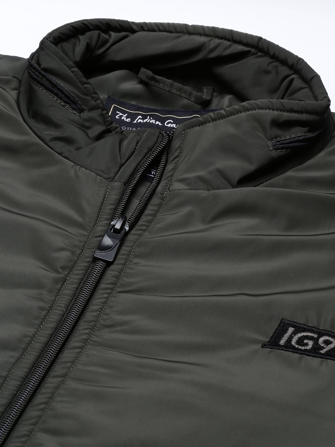The Indian Garage Co Men Zip-Front Slim Fit Bomber Jacket