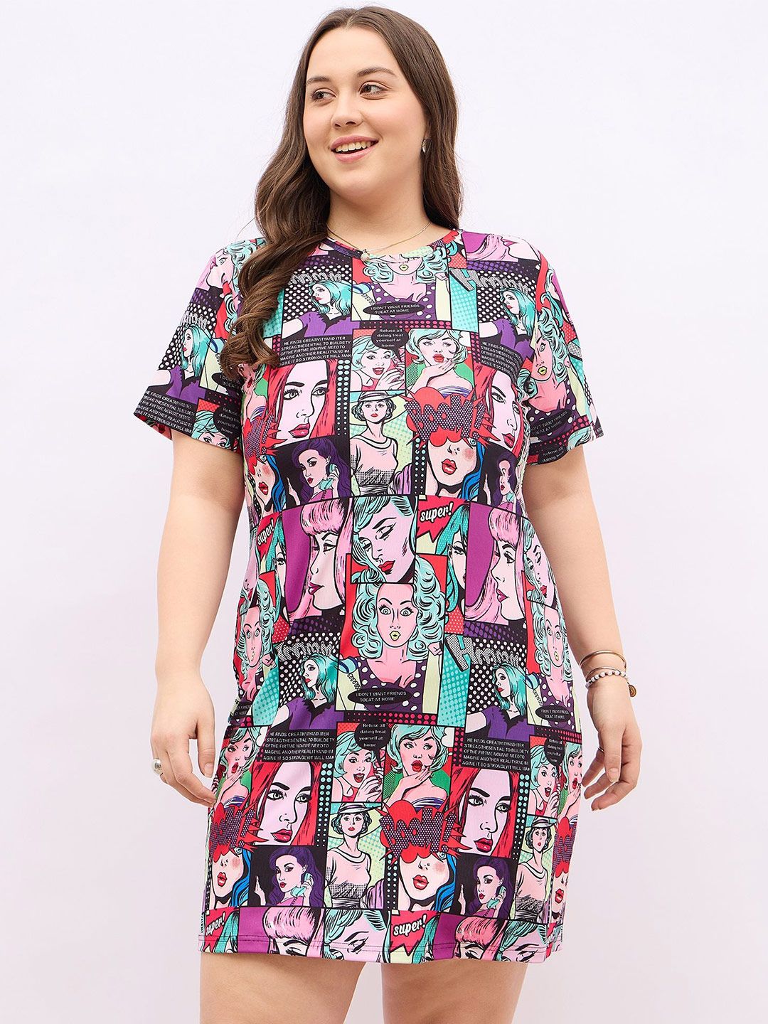 Berrylush Women Curve Print Bodycon Dress