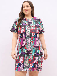 Berrylush Women Curve Print Bodycon Dress