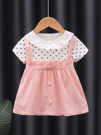 YK Polka Dot Print Cotton Fit & Flare Dress