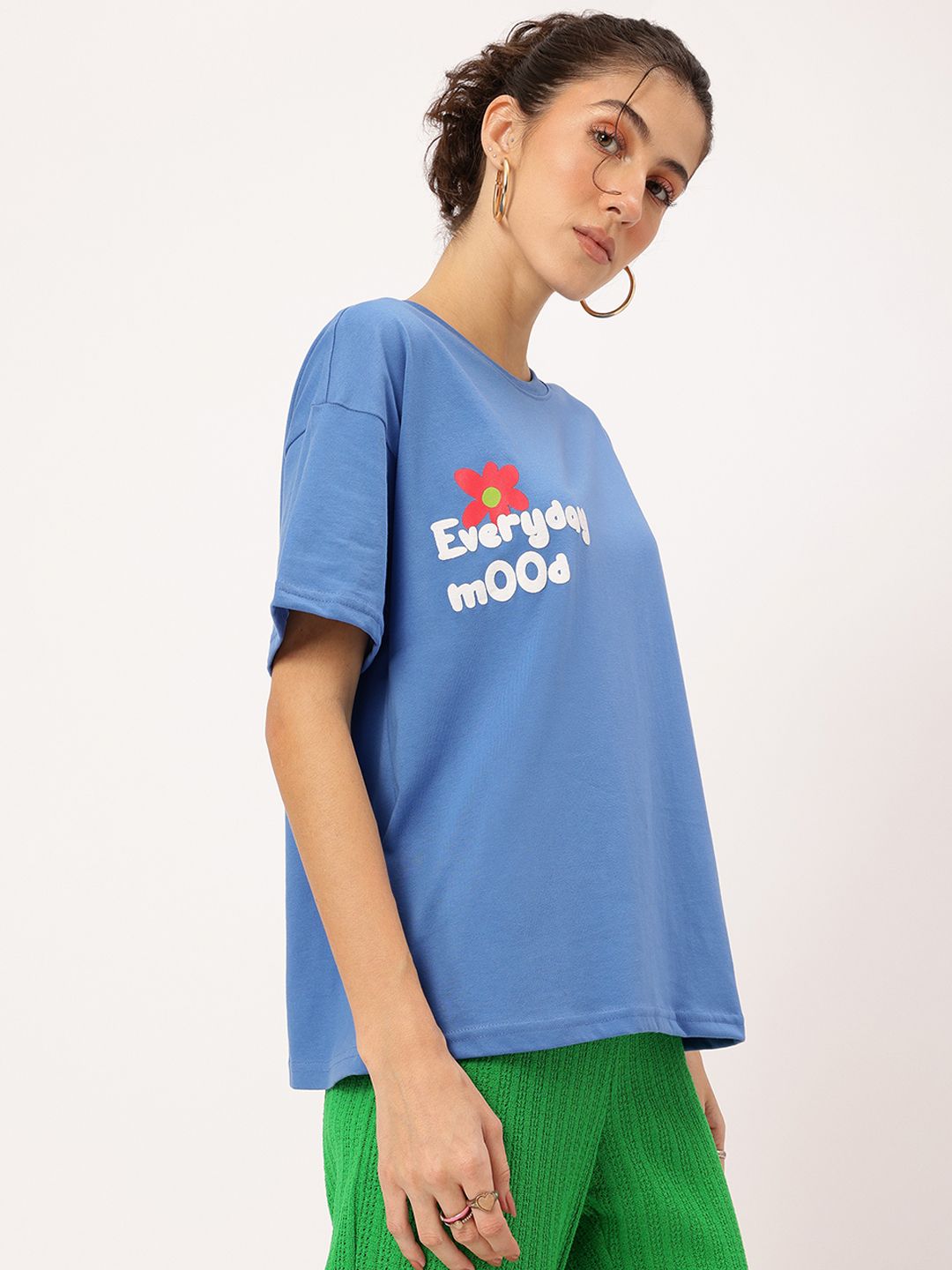 DressBerry Mood Booster Printed Drop-Shoulder T-shirt