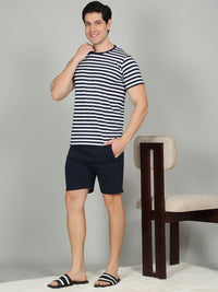 Sweet Dreams Men Striped Round Neck Night suit