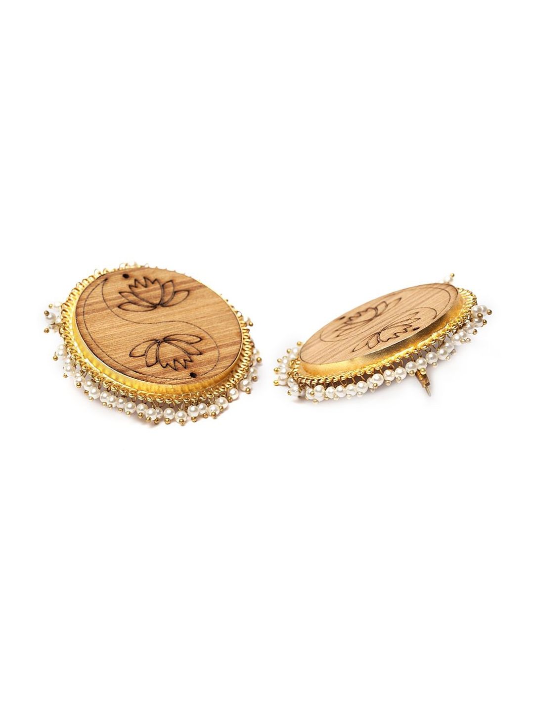 Anouk Beaded Circular Wooden Studs